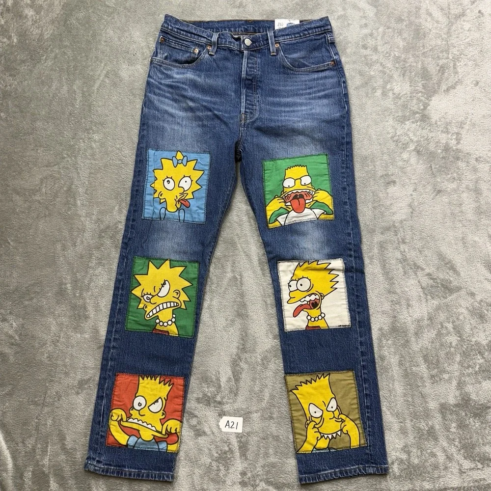 SadSac/Levi's 501 custom simpsons jeans Size 31x30
